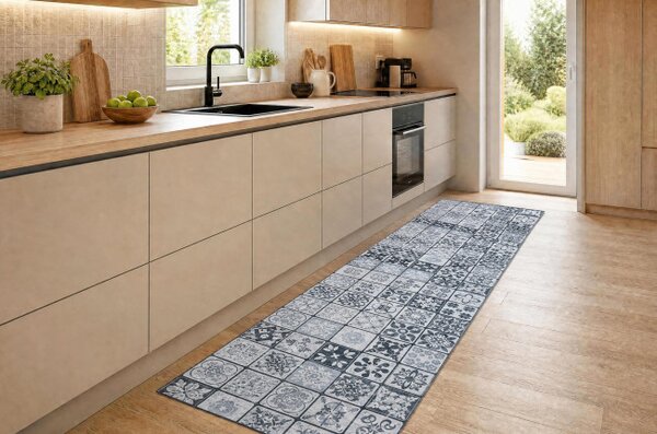 Protišmykový behúň LOTUS CLOVER 60970 sivý