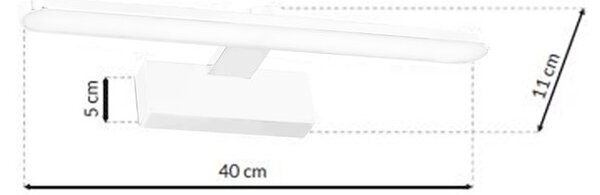 Nástenné LED svietidlo Splash, 1x LED 8w, 4000k, (40 cm), w
