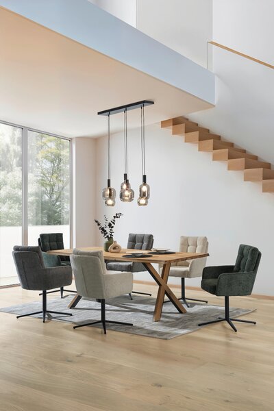 JEDÁLENSKÝ STÔL, divoký dub, čierna, farba duba, 200/100/76 cm Linea Natura - Stoly