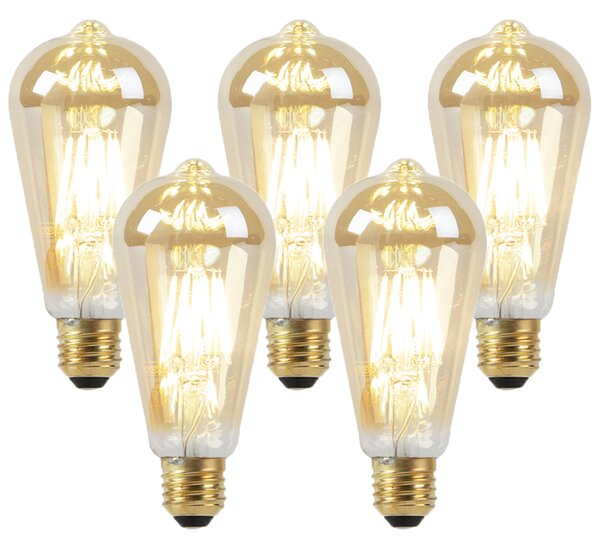 Sada 5 LED žiaroviek stmievateľných do teplej zlatej 8W 806lm 2000-2700K