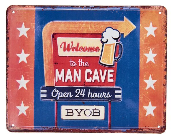 Plechová ceduľa Welcome to the Man Cave - 30 * 1 * 40 cm