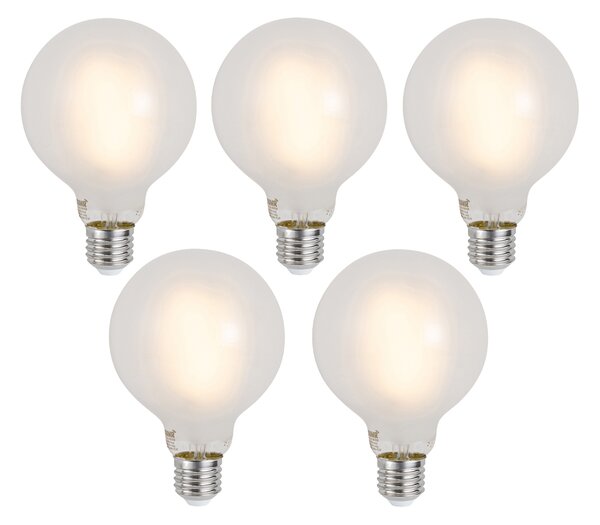 Sada 5 ks Inteligentné stmievateľné LED žiarovky E27 G95 matné 7W 806lm 2700-6500K