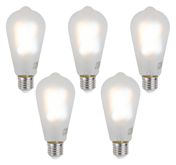 Sada 5 ks Inteligentné stmievateľné LED žiarovky E27 ST64 matné 7W 806 lm 2700-6500K