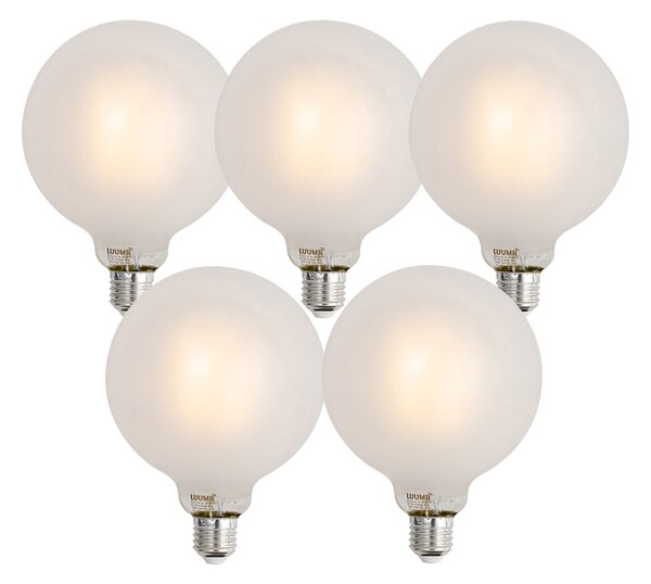 Sada 5 ks Inteligentné stmievateľné LED žiarovky E27 G125 matné 7W 806lm 2700-6500K