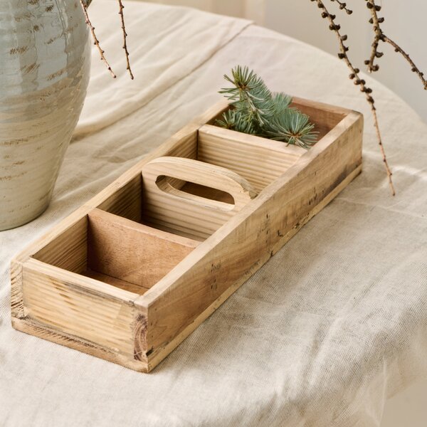 Drevený box s uchom Unique 46 cm – 4 priehradky