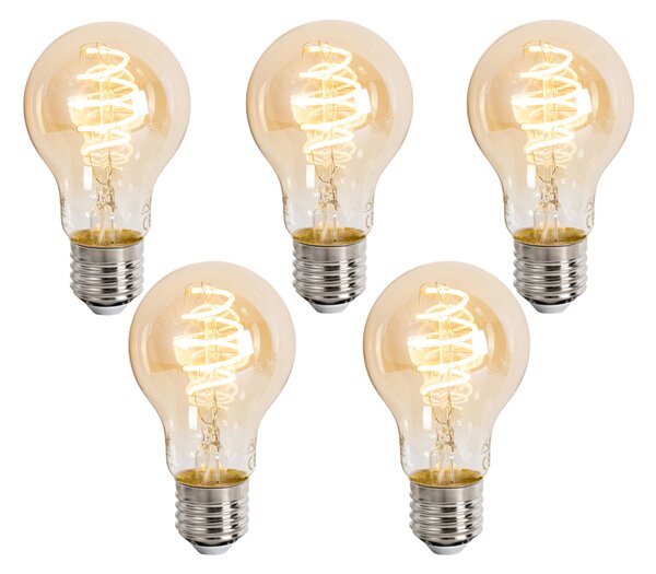 Sada 5 ks Inteligentné stmievateľné LED žiarovky E27 A60 Jantárová 4,9 W 320 lm 2500 K
