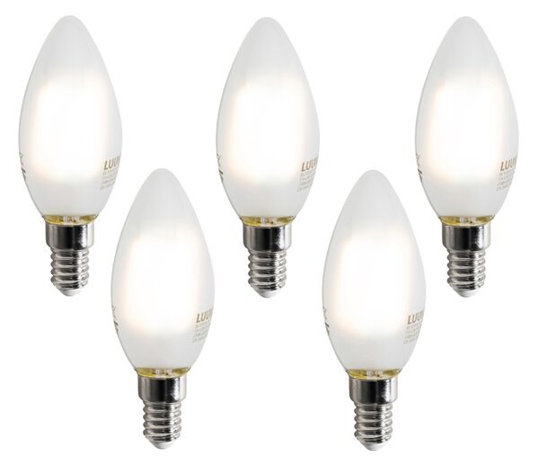 Sada 5 inteligentných LED žiaroviek E14 C35 matných 4,2W 470 lm 2700-6500K