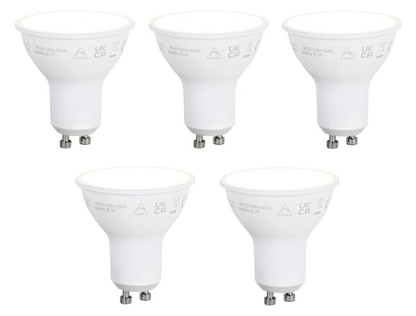 Sada 5 inteligentných stmievateľných LED žiaroviek GU10 50 mm opálová 7 W 630 lm 2700 K