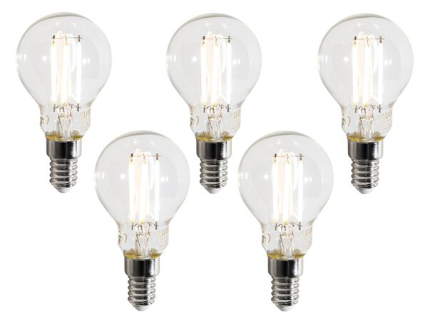 Sada 5 inteligentných LED žiaroviek E14 P45 číra 4,2 W 470 lm 2700 – 6500 K