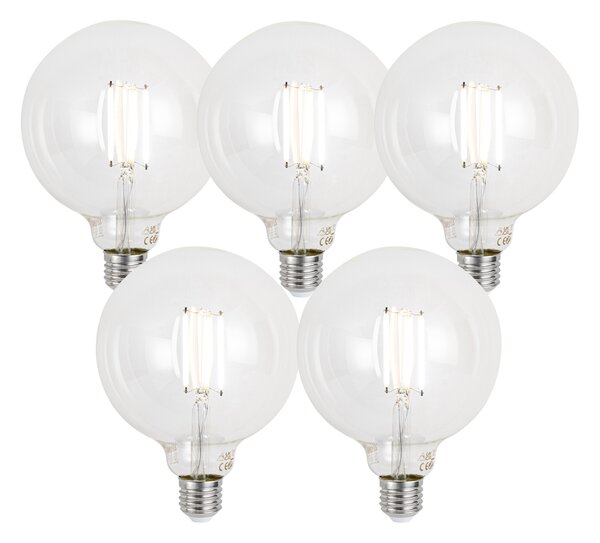 Sada 5 inteligentných stmievateľných LED žiaroviek E27 G125 číra 7W 806 lm 2700-6500K Zigbee