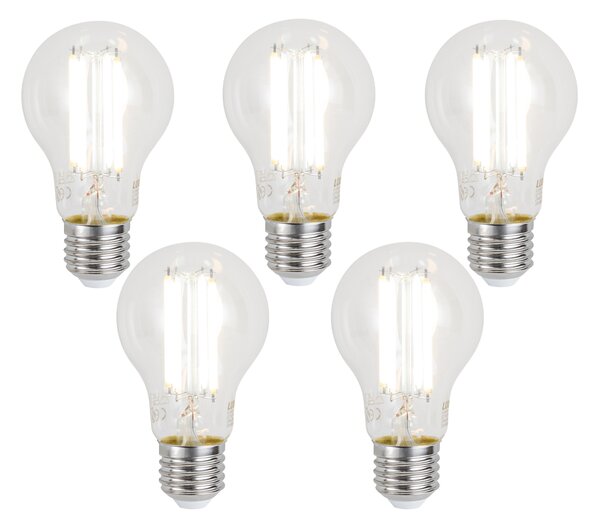 Sada 5 inteligentných stmievateľných LED žiaroviek E27 A60 číra 7W 806 lm 2700-6500K Zigbee