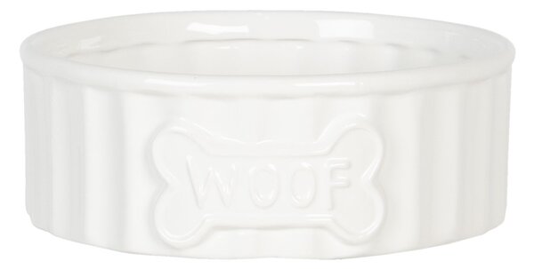 Biela keramická miska pre psa Woof - Ø15 * 6 cm