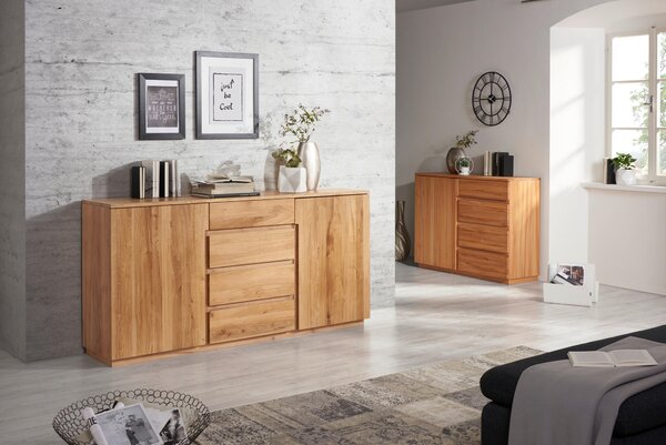 KOMODA, jadrový buk, farba buka, 120/89,2/41 cm Linea Natura - Komody