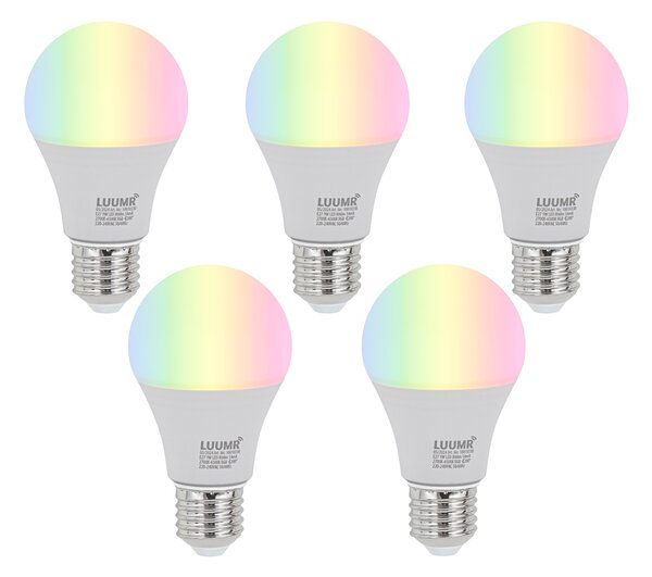 Sada 5 ks E27 Stmievateľné LED žiarovky A60 Opal 9W 806lm 2700-6500K