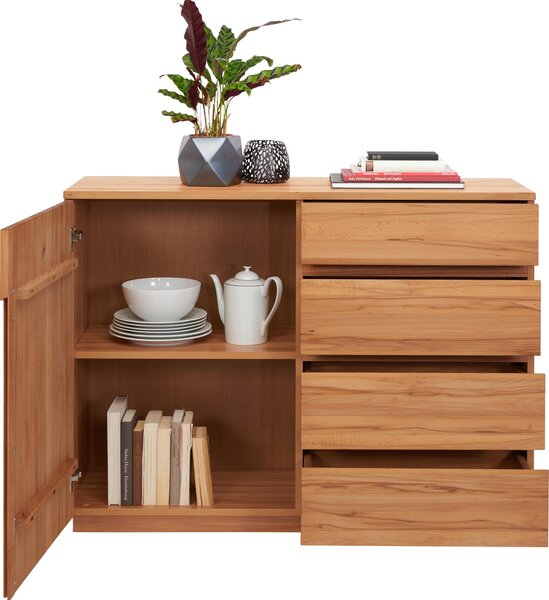 KOMODA, jadrový buk, farba buka, 120/89,2/41 cm Linea Natura - Komody