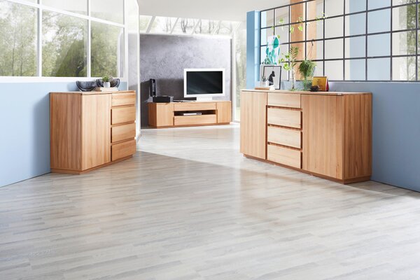 KOMODA, jadrový buk, farba buka, 120/89,2/41 cm Linea Natura - Komody