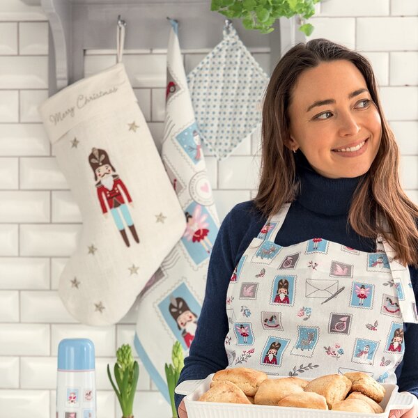 Vianočná pančucha Nutcracker White Embroidered