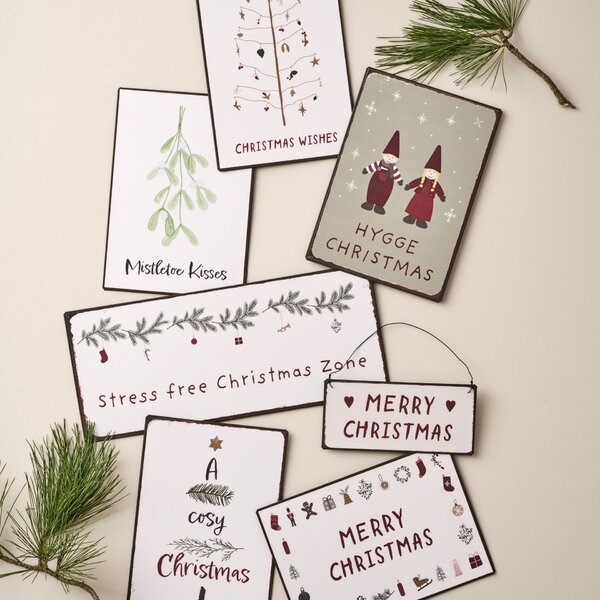 Dekoratívna plechová ceduľa Merry Christmas