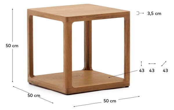 Odkladací stolík v dekore duba 50x50 cm Maymai – Kave Home