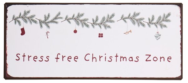 Dekoratívna plechová ceduľa Christmas Zone