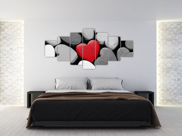 Červené srdce - obrazy na stenu (Obraz 210x100cm)