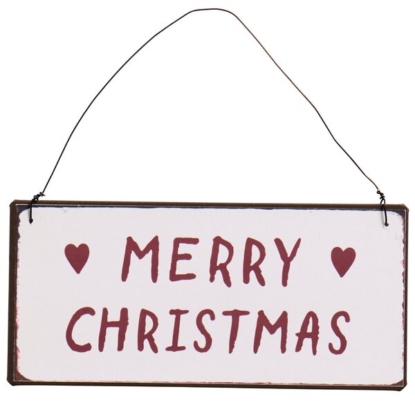 Závesná plechová ceduľka Merry Christmas