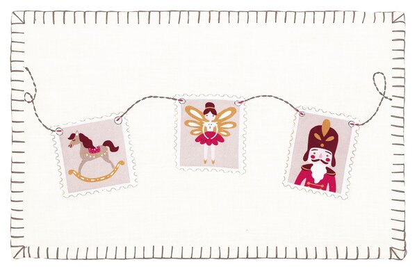 Vyšívaný poťah na vankúš Xmas Letter white 30 × 50 cm