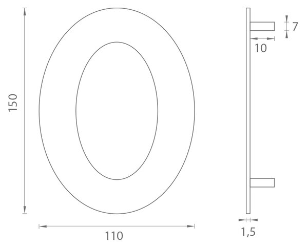 LR - DOMOVÁ ČÍSLICA "0" - 150 mm
