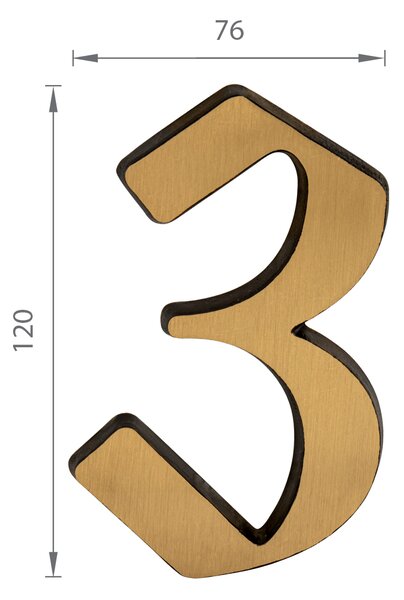 SS - DOMOVÁ ČÍSLICA "3" - 120 mm
