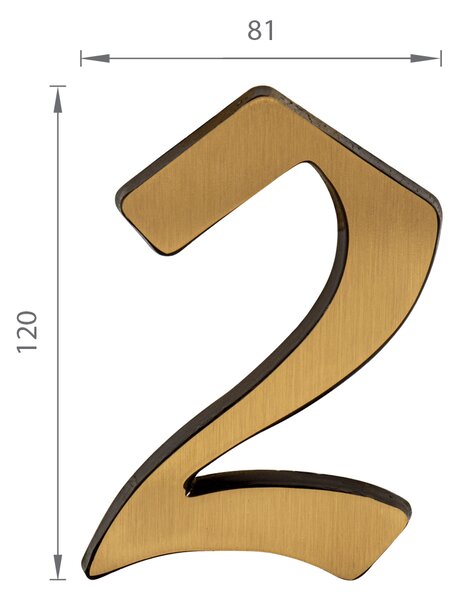 SS - DOMOVÁ ČÍSLICA "2" - 120 mm