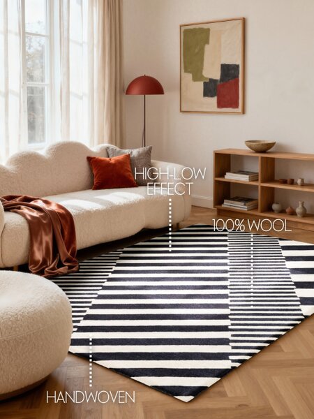 Koberec Elle Decoratio Stryve čierny / biely