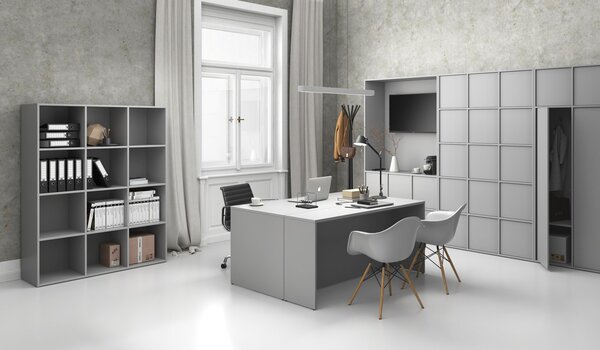 Kancelársky písací stôl FRAME, 180x80 cm, sivá