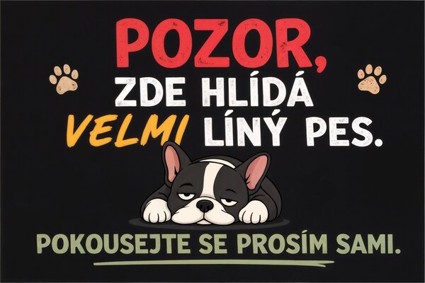 Mercury Flooring, Rohožka Líný pes 40x60 cm - na von aj na doma, 40x60, šedá