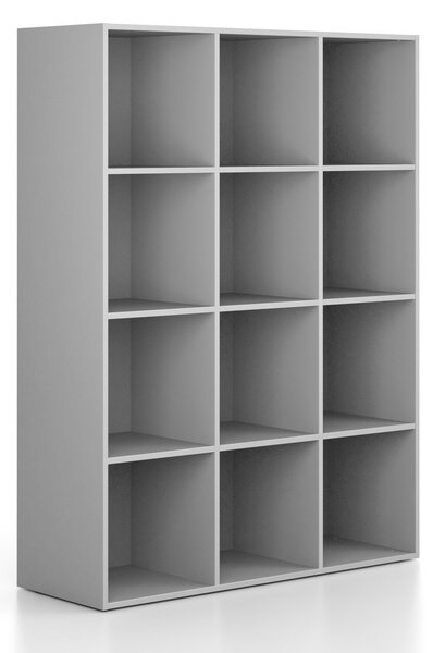 Regál FRAME, nižšie, 3 stĺpce, 1735 x 1299 x 450 mm, sivá