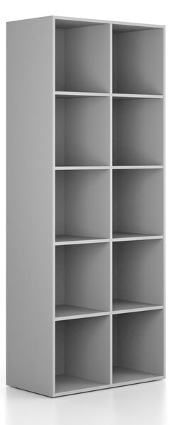 Regál FRAME, vysoký, 2 stĺpce, 2162 x 872 x 450 mm, sivá