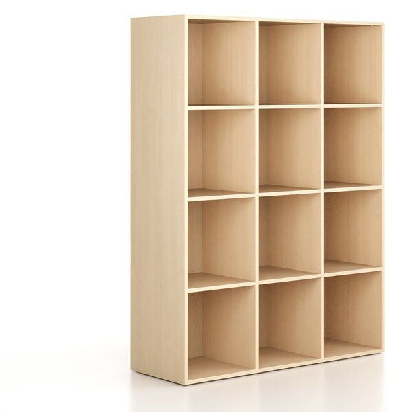 Regál FRAME, nižšie, 3 stĺpce, 1735 x 1299 x 450 mm, breza