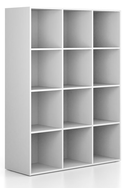 Regál FRAME, nižšie, 3 stĺpce, 1735 x 1299 x 450 mm, biela