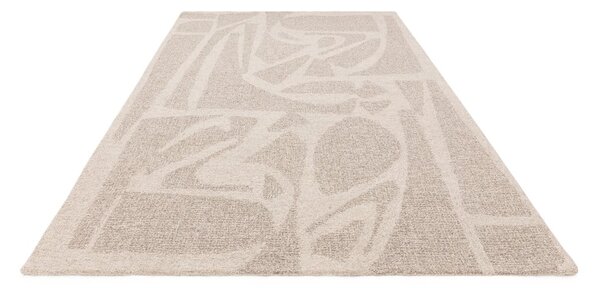 Krémovobiely ručne tkaný vlnený koberec 120x170 cm Loxley – Asiatic Carpets