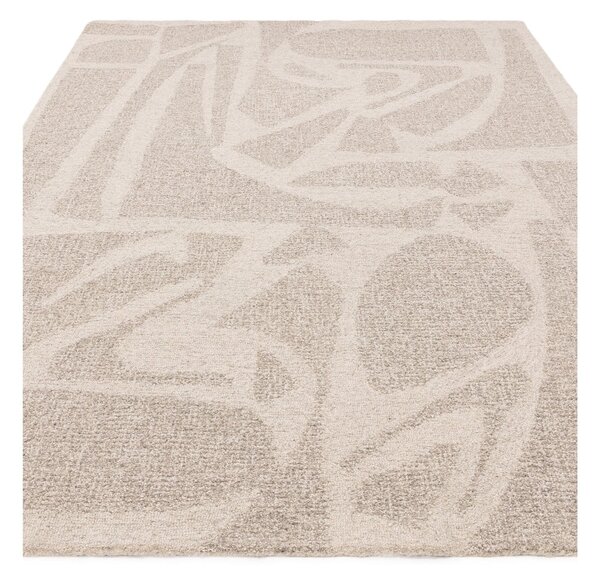 Krémovobiely ručne tkaný vlnený koberec 120x170 cm Loxley – Asiatic Carpets
