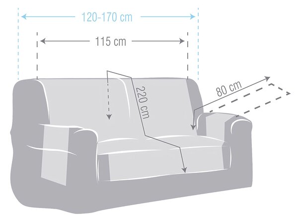 Poťah na dvojmiestnu pohovku Universal grey