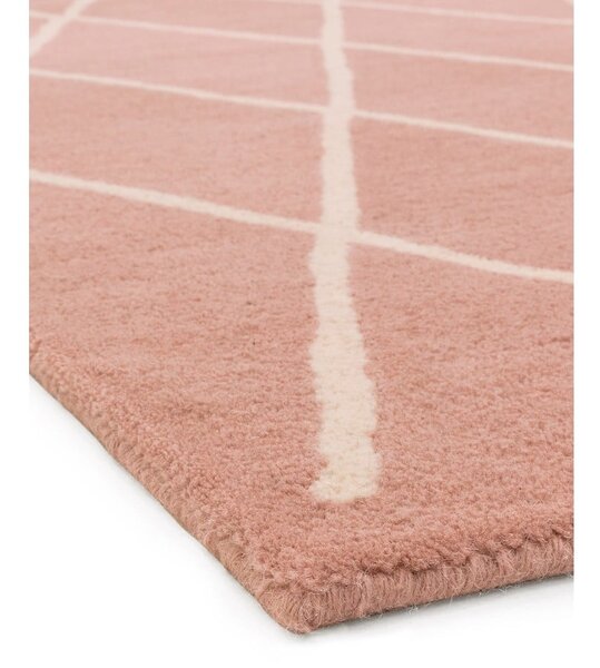 Ružový ručne tkaný vlnený koberec 80x150 cm Albany – Asiatic Carpets