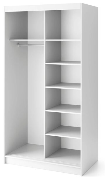 Šatníková skriňa s posuvnými dverami 120 cm SELIORA - biela