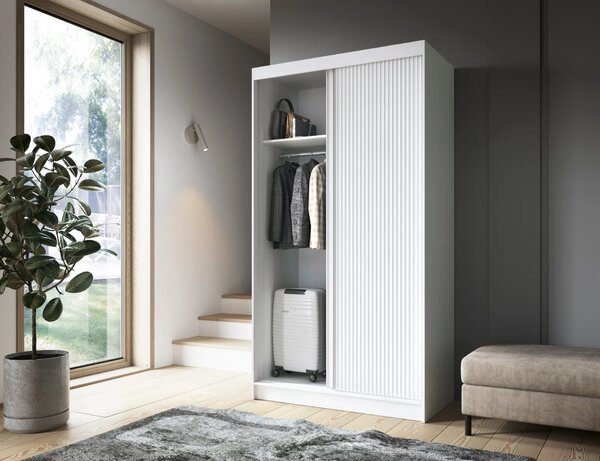 Šatníková skriňa s posuvnými dverami 120 cm SELIORA - biela