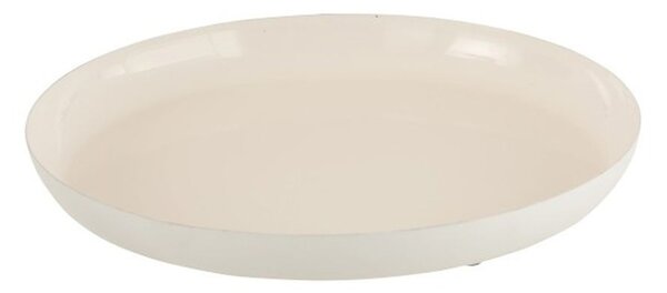 Biely kovový podnos Lacquer white - Ø26,5*3 cm