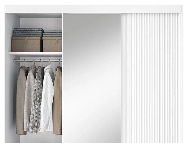 Zrkadlová skriňa s posuvnými dverami 180 cm SELIORA - biela