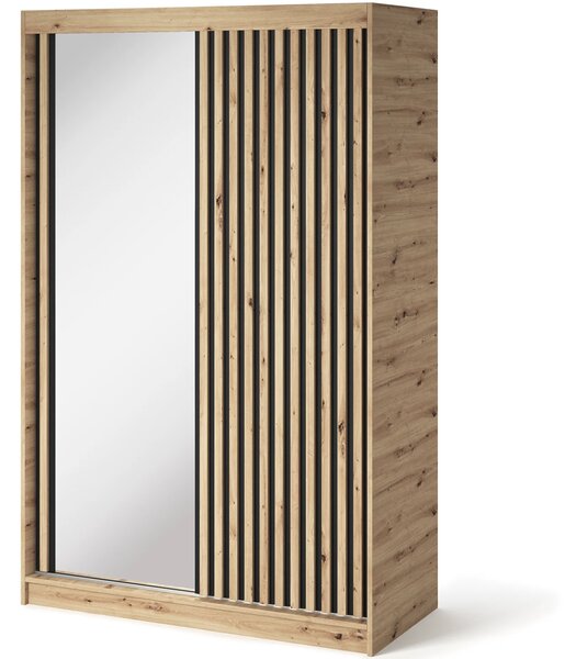 Šatníková skriňa s posuvnými dverami 120 cm ZORIANA - dub artisan