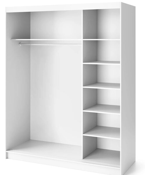 Zrkadlová skriňa s posuvnými dverami 180 cm SELIORA - biela