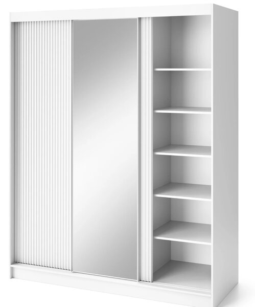 Zrkadlová skriňa s posuvnými dverami 180 cm SELIORA - biela