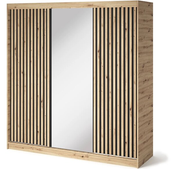 Šatníková skriňa s posuvnými dverami 180 cm ZORIANA - dub artisan