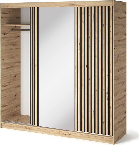 Šatníková skriňa s posuvnými dverami 180 cm ZORIANA - dub artisan